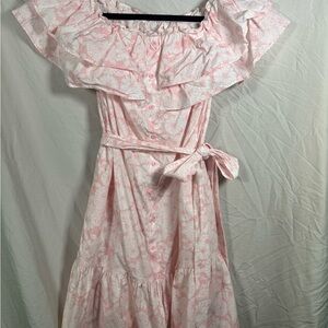 Lisa Marie Fernandez Pink Cotton Prairie Dress | S